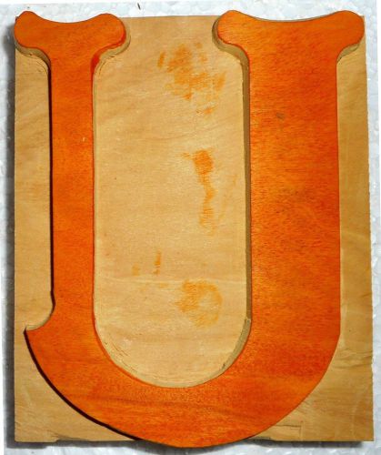 Letterpress Letter &#034;U&#034; Wood Type Printers Block Typography Collection.B965