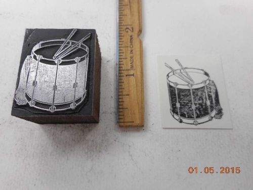 Letterpress Printing Printers Block, Snare Drum with Strap &amp; Sticks
