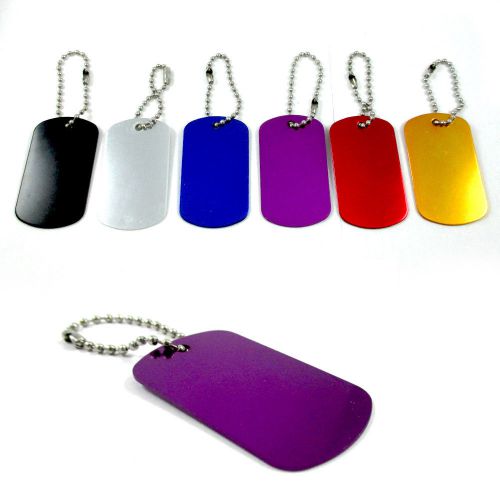 96 Military GI Dog Tags Anodized Aluminum Engravable Blanks Wholesale Chain New