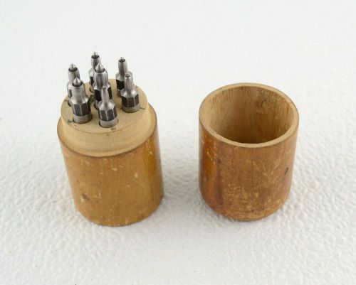 Set of 7 Vintage Spring Loaded Drag Engravers in Wood Case - Engravograph