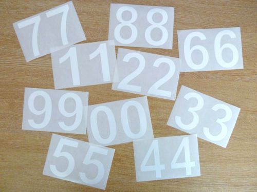 71mm white sticky vinyl numbers self-adhesive stickers plastic stick on labels for sale