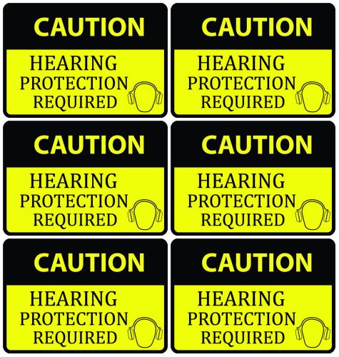 New Protect Your Ears Yellow Sign Caution Hearing Protection Required 6 Pack USA