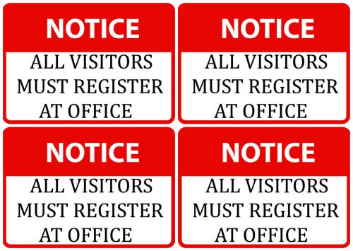 4 Set Notice All Visitors Must Register At Office Work Plac School Check In s92