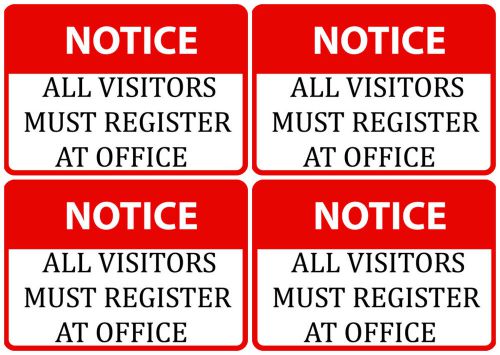 4 Set Notice All Visitors Must Register At Office Work Plac School Check In s92