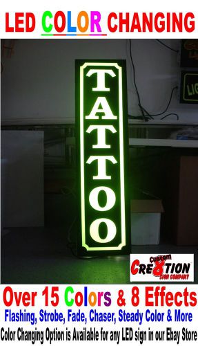 Led color changing light up  sign - tattoo 46&#034;x12&#034; over 15 colors, see video for sale