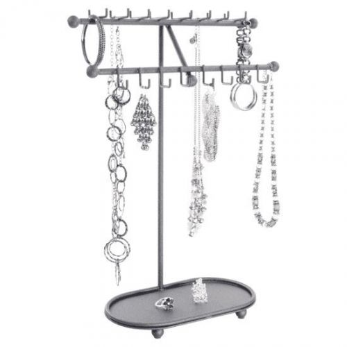 Necklace holder tree stand jewelry organizer bracelet storage rack metal black for sale