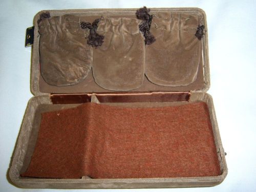 Vintage GES GESCH GERMANY JEWELRY BOX CARRIER JEWELRY BAGS-KHAKI TAN