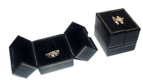 1 Black Double Door Ring Jewelry Display Gift Box
