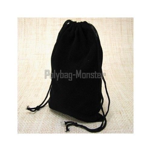200 black velvet square wedding pouches favour jewelry bag 6x9&#034; for sale