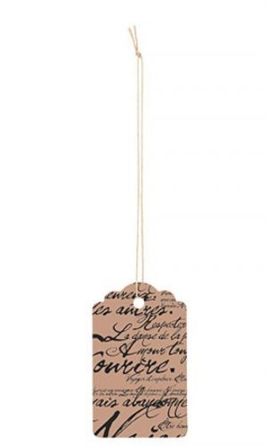 100 big french paris script print paper price strung tags 3 1/2 ”h x 2 1/4 ”w for sale