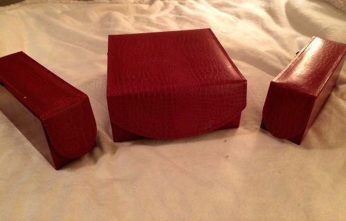 Red Crock Embossed Three Section HUGE Jewelry Case with Inserts