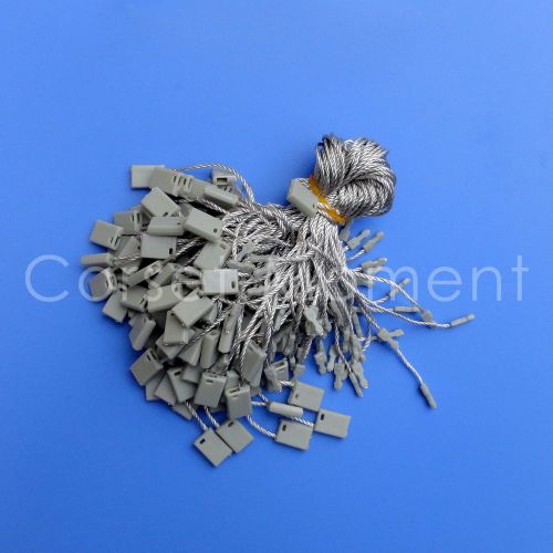 7&#034; 100 pcs grey hang tag string snap lock fastener labeling &amp; tagging supplies for sale