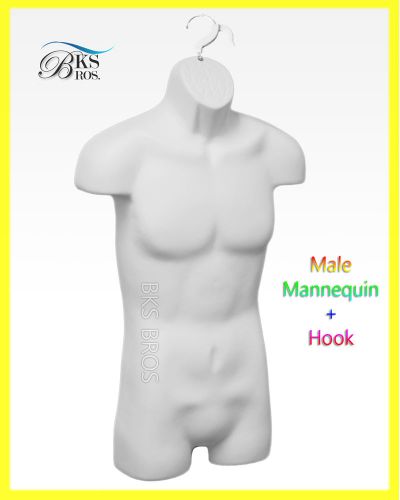 Male W/ Hips Mannequin Form Mannequin Hanging Manekin Dress White Color