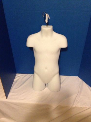 White Child Mannequin Hanging Dress Half Form Display Body torso Boy kid Model
