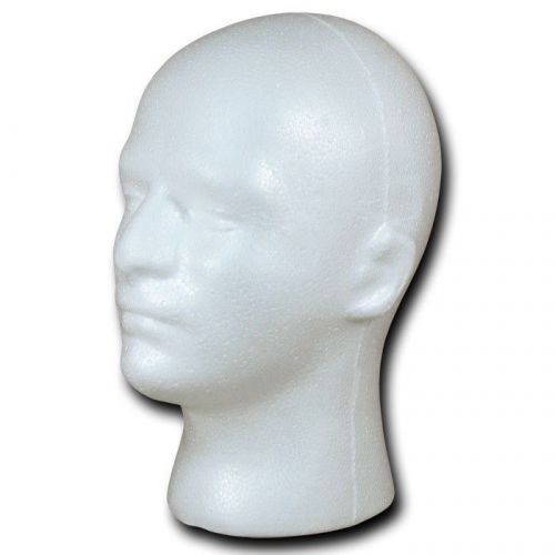 Male Styrofoam Foam Mannequin Manikin Head Wig Display Hat Glasses - 12&#034; Tall