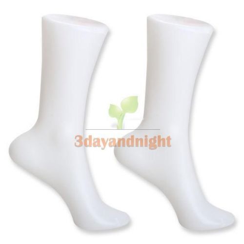 2PCS Female Foot Sock Sox Display Mold Short Stocking Mannequin White  NIGH