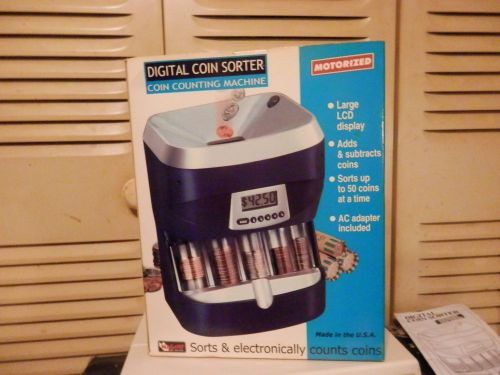 MAGNIF MOTORIZED DIGITAL COIN SORTER ( COIN COUNTING MACHINE) MADE IN USA.