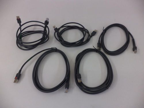 Lot of 5 - motorola cba-u01-s07zar 7&#039; usb 2.0 type a to rj41 straight cable for sale