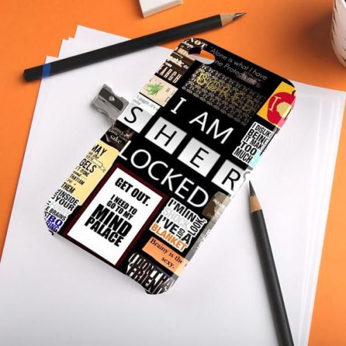 Sherlock Holmes Collage Quote Movie Logo iPhone A108 Samsung Galaxy Case