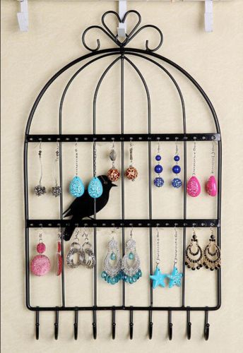 Earrings Stud Showcase Birdcage Holder Stand Hanging Display Decoration Finding