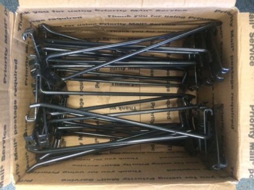 10 INCH BLACK GRIDWALL HOOKS STORE FIXTURE PARTS LOT OF 30