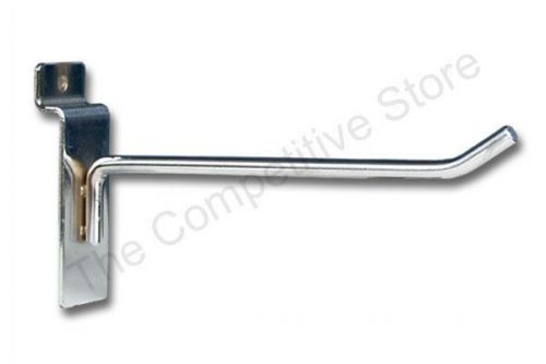 6&#034; Slatwall Hooks - Box Of 50 Chrome Hooks With 1/4&#034; Dia. Wire For Slat Panels