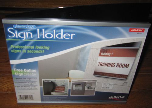 Deflect-o Interior Image Sign Holder Anti-Glare Tabletop Cubical Wall Mount