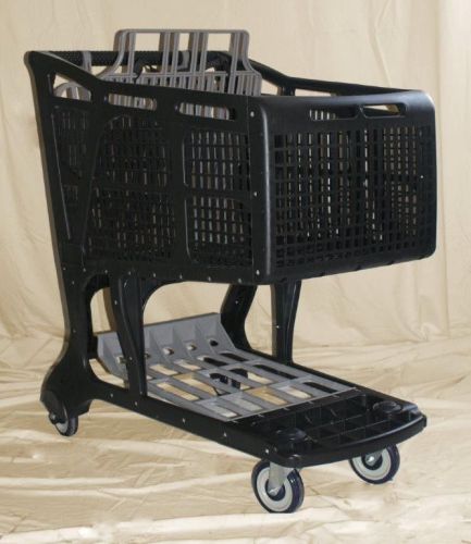 Black/grey large plastic grocery shopping carts for sale