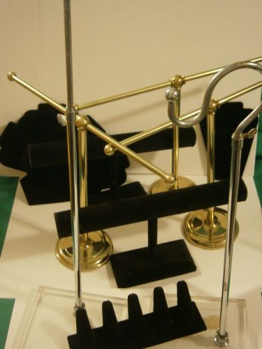 Collection of Jewelery Display racks. 16  Velvet, Metal racks...