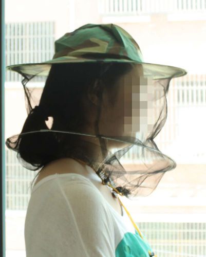 BEEKEEPER FOLDING VENTILATED BEEKEEPING FISHING VEIL HAT FLY INSECT NET BLACK