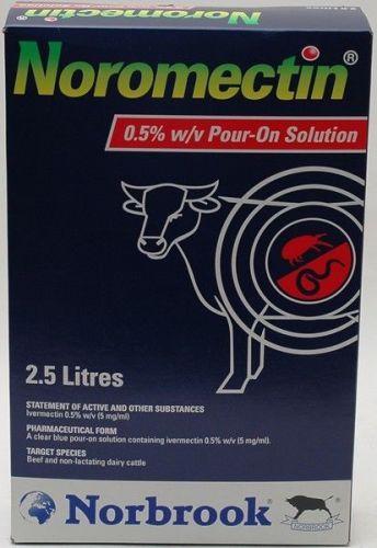 Noromectin pour-on (ivermectin ivomec) biting lice, lungworms, horn flies &amp; more for sale