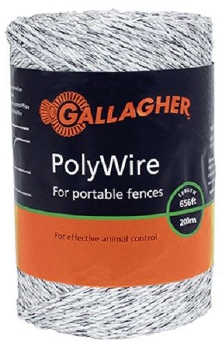 Gallagher 1/16&#034; x 656&#039;, Ultra White, Polywire