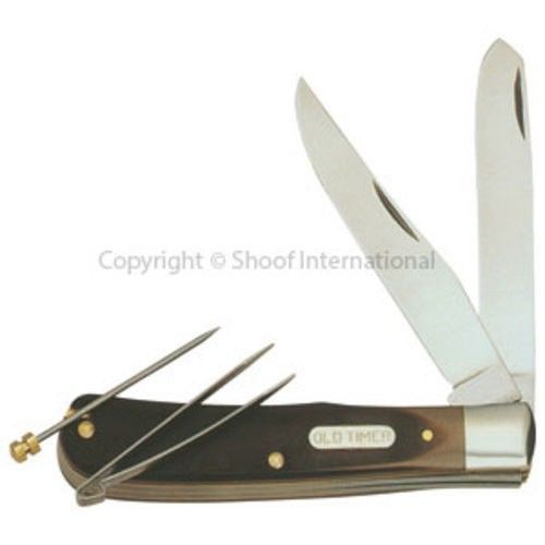 High Quality 2 Blade 10cm Long Schrade Old Timer Bearhead Trapper Pocket Knife