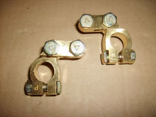 PAIR OF HEAVY DUTY BRASS BATTERY TERMINALS