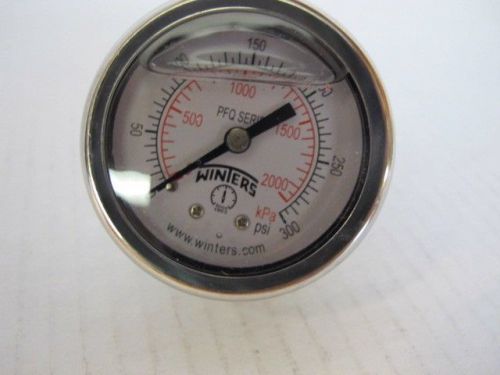 WINTERS PFQ2243 STAINLESS STEEL 304 DUAL SCALE LIQUID FILLED PRESSURE GAUGE NEW