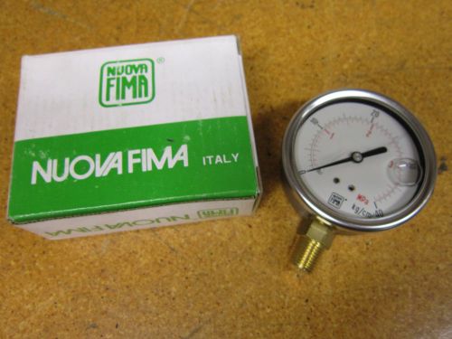 NUOVA FIMA MGS 10A 40K+M Oil Filled Gauge 0-40 kg/cm 1/4 NPT Connector NEW