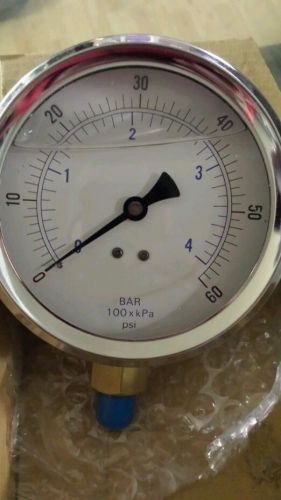 4&#034; inch pressure gauge 201l-404d 0 - 60 psi 1/4&#034; npt glycerin filled for sale