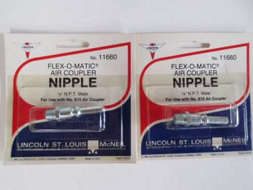 Lincoln flex-o-matic air coupler &amp; nipple 1/8&#034; npt male for use w/ #815 coupler for sale
