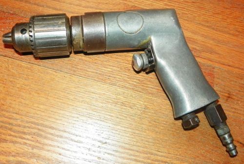 AIR DRILL WITH 5/64 TO 1/2&#034; CAP. JACOBS CHUCK AIR TOOL NO KEY WORKS GREAT