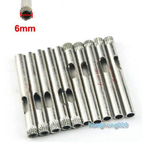 The new 10pcs/set 6mm(1/4&#034; inch) diamond coated core drill drills bit hole saw for sale