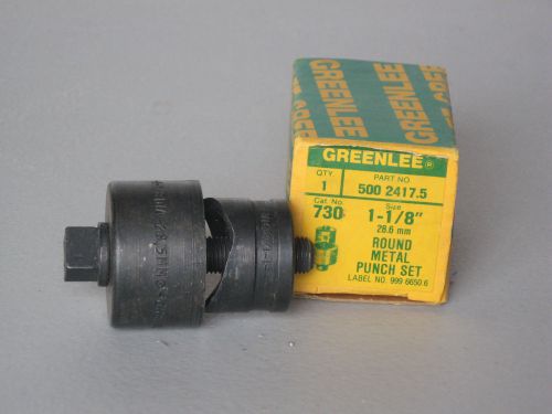 GREENLEE Model 730  1-1/8  Round Metal Punch Set  # 500 2417.5