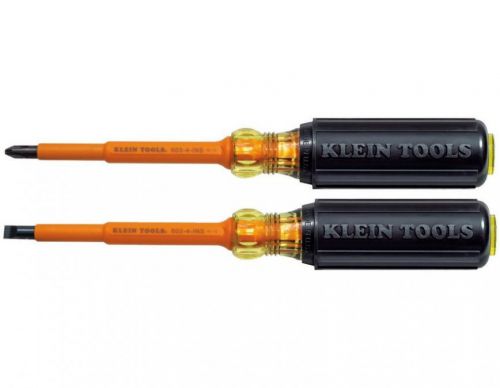Klein tool 2-piece cushion-grip insulated screwdriver set t21201 for sale
