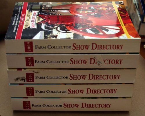 Farm Collector Show Directory - 2004 2006 2007 2008 2009 (5) Softcover Books LOT