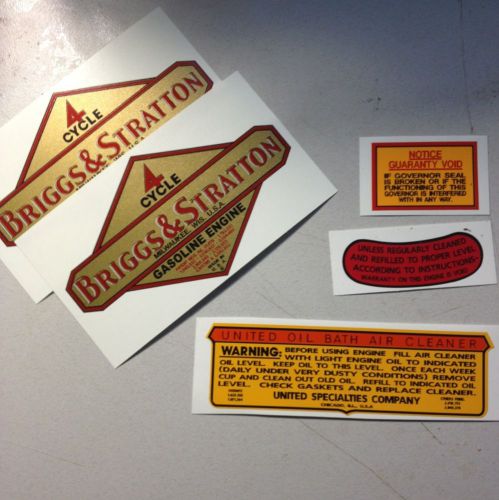 Two #49 Briggs &amp; Stratton decal set for N, And Others With Mechanical Governors