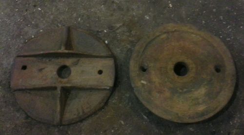 Antique stationary Hit &amp; Miss Engine Cart  steering bolster parts #414 parts 4&amp;5