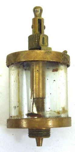 Antique brass &amp; glass small size hit/ miss engine oiler for sale
