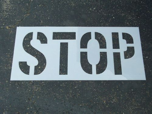 42&#034;x16&#034; WORD 4 Letters, 1/16&#034; LDPE EXIT STOP ONLY TURN SLOW Parking Lot Stencils
