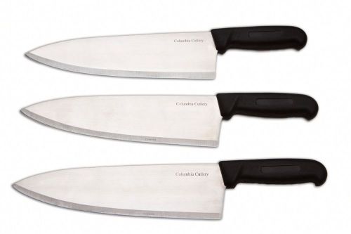 3 Taylor Knife Works 10&#034; Chef Knives - Black Handle - Brand New and Very Sharp!