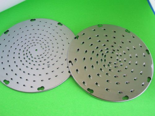 TWO  Fine Cheese Grater Shredder Disc for Pelican Food Processor Hobart etc