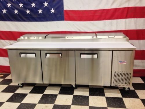 Pizza prep table 93&#034; refrigerator prep unit 96&#034;  brand new make line 8&#039; for sale